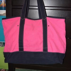 Pink and Navy tote bag