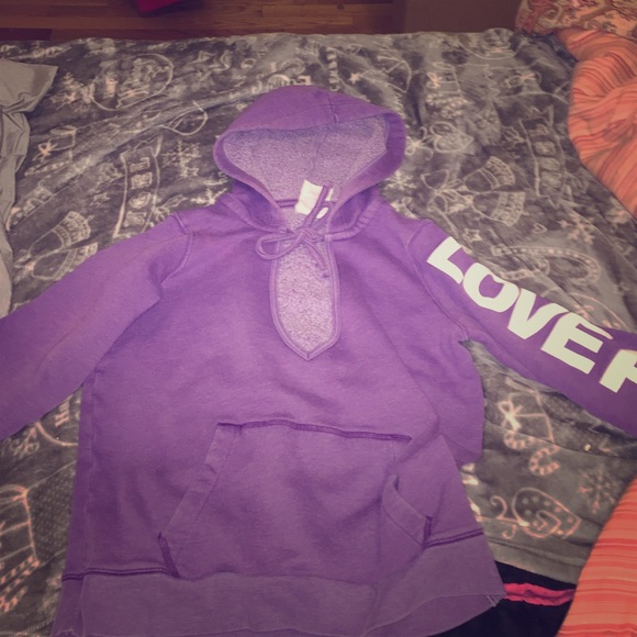 A purple hoodie with pockets
