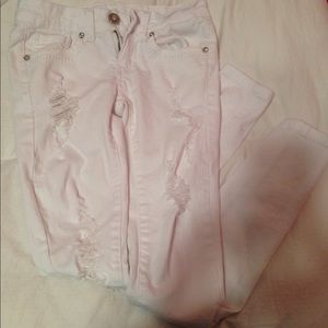White Skinny Ripped Jeans