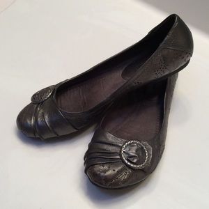 Silver ballet flats