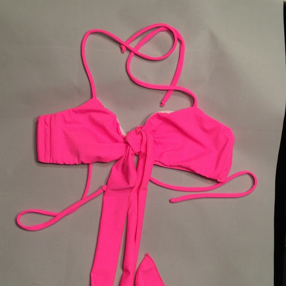 Hot pink halter top swimwear
