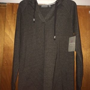 Lightweight grey hooded ATHLETA sweatshirt
