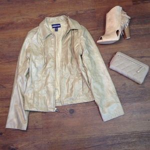 Taupe Leather Jacket