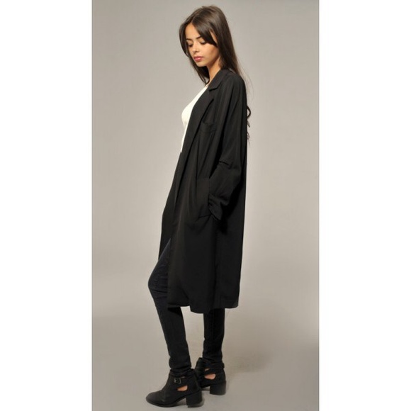 Black duster coat