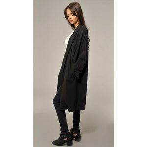Black duster coat