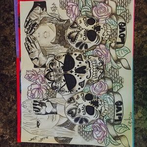 Candy Skull Free Drawn Picture.
