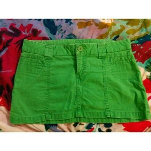 Cute bright green mini skirt for summer