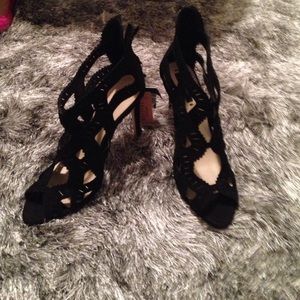 NWT Zara Suede Cutout Stiletto Sandal