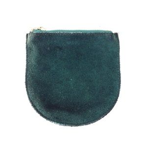 Emerald Suede Leather Baggu Coin Pouch