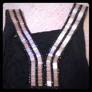 Dressy shirt with beaded straps