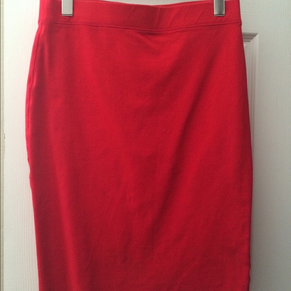 Red pencil skirt