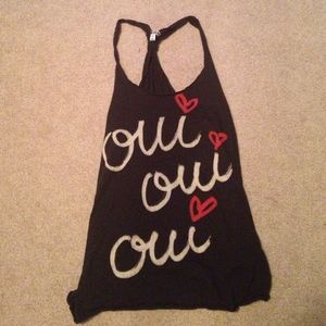 Black graphic tank top