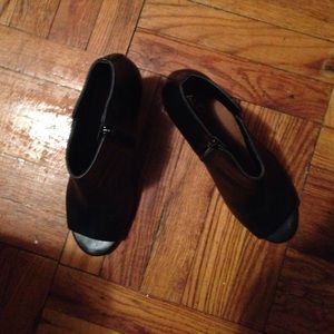 Aldo Open Toe Black Booties