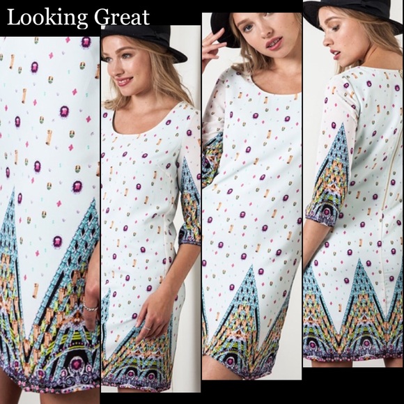 🌺HP 5/10🌺DARLING ARTIST PRINT SHIFT DRESS - Picture 2 of 3