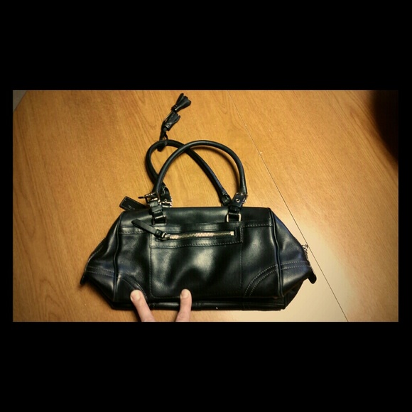 Coach black leather bag