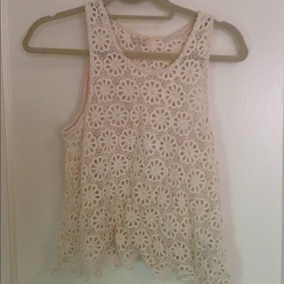 Pins and needles floral cut-out tank top