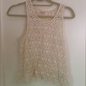 Pins and needles floral cut-out tank top