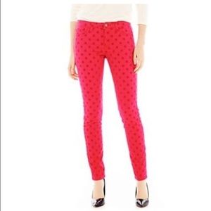 Pink polka dot skinny pant