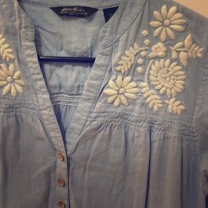 BUNDLE Embroidered Tunic and Striped LOFT Top