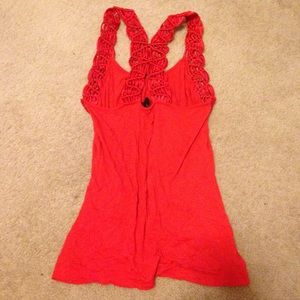 Red braided tank