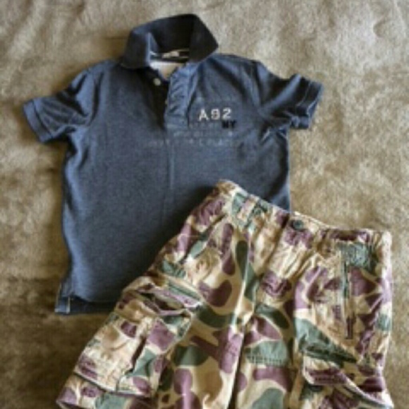 Boy's Abercrombie Polo and Camo Cargo Short