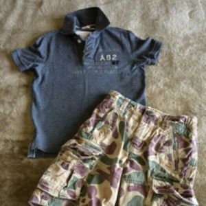 Boy's Abercrombie Polo and Camo Cargo Short