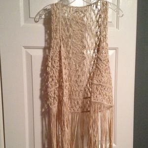 Woven fringed vest