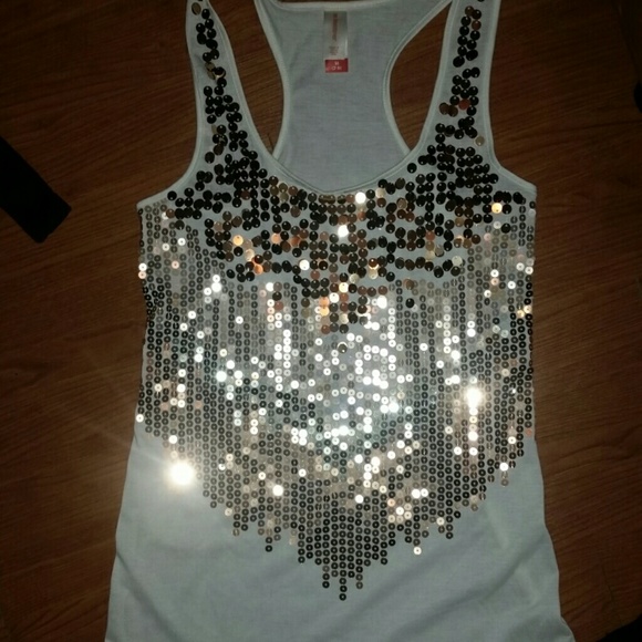 Sequined Racer back Tank!! - Picture 1 of 2