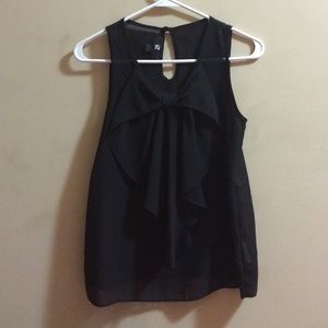 Sheer Black Bow Blouse!