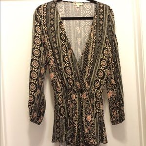 Ruffle Bottom Aztec Romper