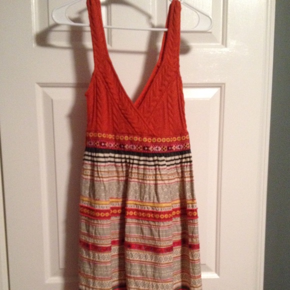 Free people multi print embroidered dress