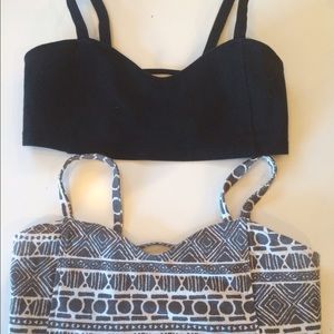 2 Brandy Melville ribbed cage cropped bralettes