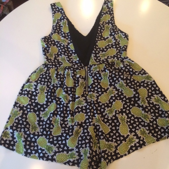 LF pineapple romper with back zipper