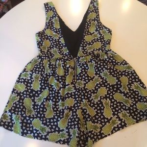 LF pineapple romper with back zipper