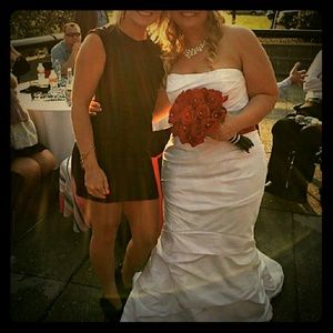 White trumpet style wedding dress