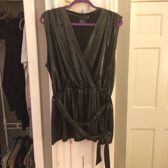 Gun metal metallic ASOS top