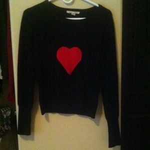 100% CASHMERE ALICE & OLIVIA HEART SWEATER