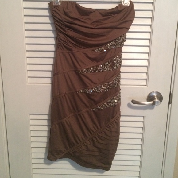 Taupe colored Homecoming dress!