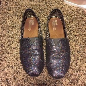 Lightly worn multicolor sequined Toms