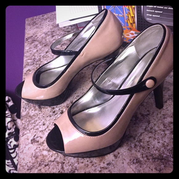 Nude and black heels