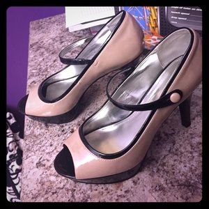 Nude and black heels