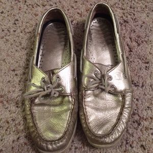 Metallic gold Sperry Top-Sider shoes