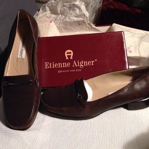 Brown leather dress shoes