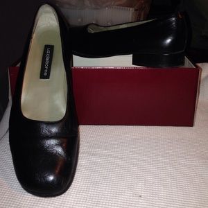 Classic black leather shoes