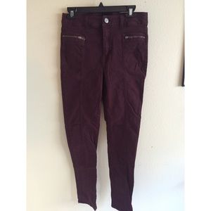 American Eagle High Rise Maroon Jegging