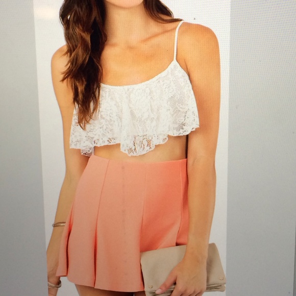 White lace crop top