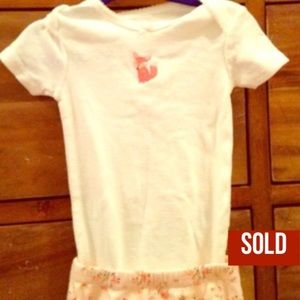 9 months fox baby girl onesie and pants outfit