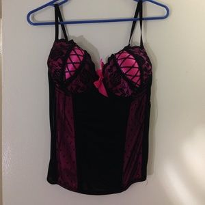Black & Pink Lacy Corset