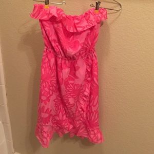 Lily Pulitzer pink strapless dress