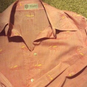 Vintage Gucci flamingo blouse